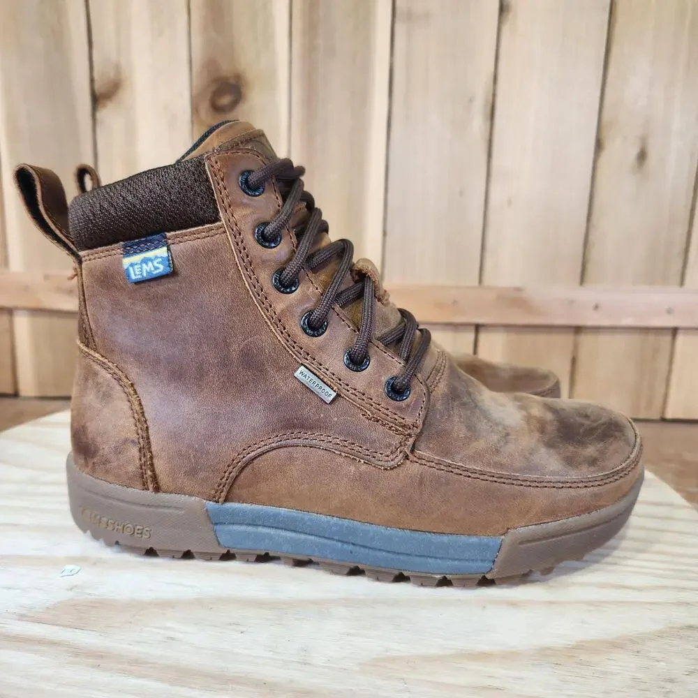 Lems Boulder Summit WP Boots Womens 6 Brown Leather Waterproof Hiking Combat